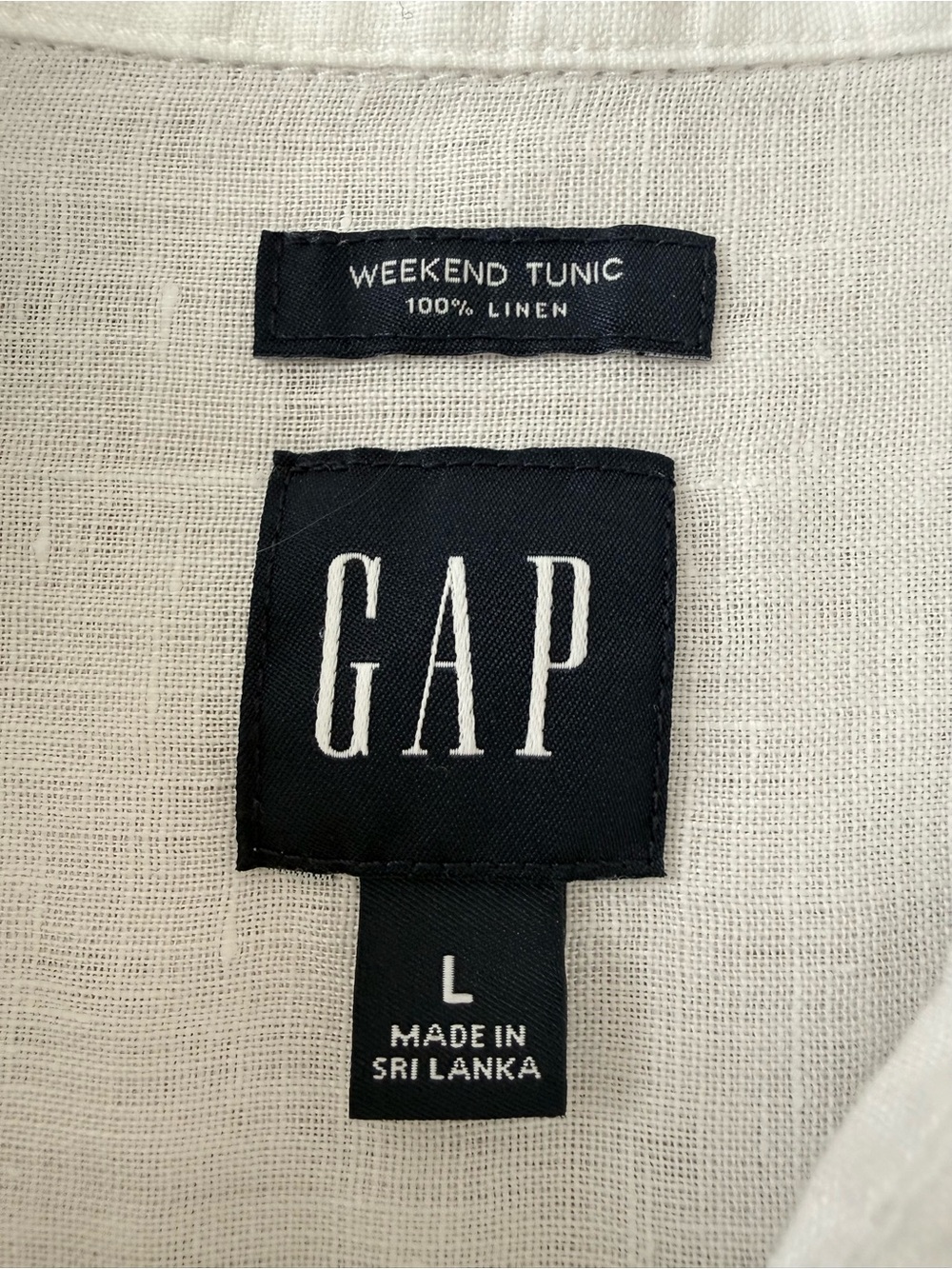 LIKE NEW GAP 100% Linen Weekend Tunic Longline Button Down Crisp White Coastal L - Picture 2 of 8